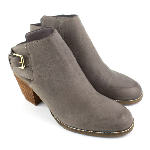 Cole Haan Shoes - Cole Haan Pippa Grey Suede Leather Stacked Heel Slingback Bootie Shoes SIZE 9 B